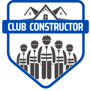 Un logo que representa a un club de trabajadores de construcción civil