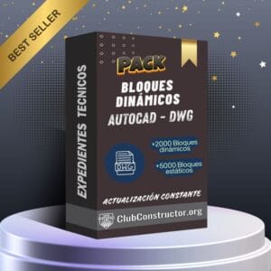 Mega Pack de Bloques Dinámicos para AutoCAD de Club Constructor, incluye más de 2000 bloques dinámicos y 3000 bloques estáticos. Descarga en ClubConstructor.org.